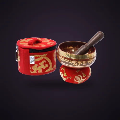 Mini Singing Bowl Gift Set - Red – Tibetan Sing Bowls Sets from Starseed UK
