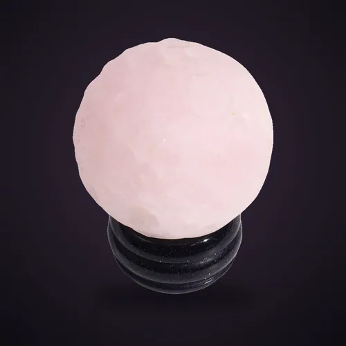 Rose Quartz Planet on a Sola Goldstone Stand (VENUS) – Gemstone Planets on a Goldstone Stand from Starseed UK