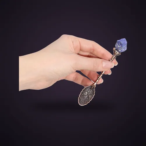 Set of 7 Bronze Gemstone Crystal Witch Spoons – Set of 7 Ancient Witch Gemstone Spoons from Starseed UK