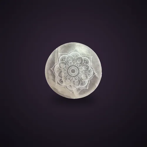 Small Charging Plate 8cm - Mandala Design – Selenite Plates from Starseed UK