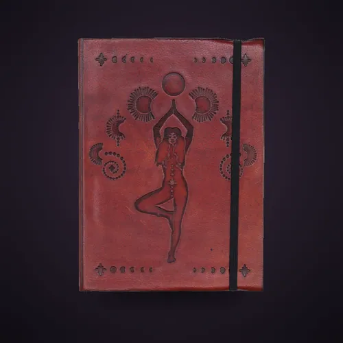 Small Notebook with strap - Cosmic Goddess – Vegetable Leather Notebooks from Starseed UK