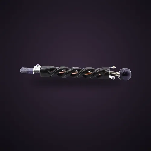 Spiral Carving Healing Wand - Copper Pipe Amethyst – Crystal Healing Wands from Starseed UK