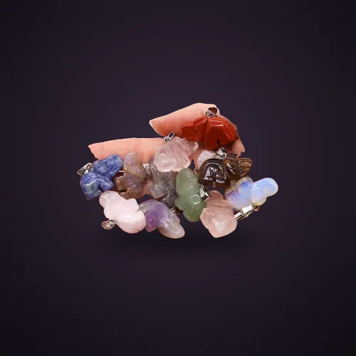 Steel Cased Pendant Hearts - 12 Assorted Gemstone Chips & Shells – Gemstone Pendants from Starseed UK