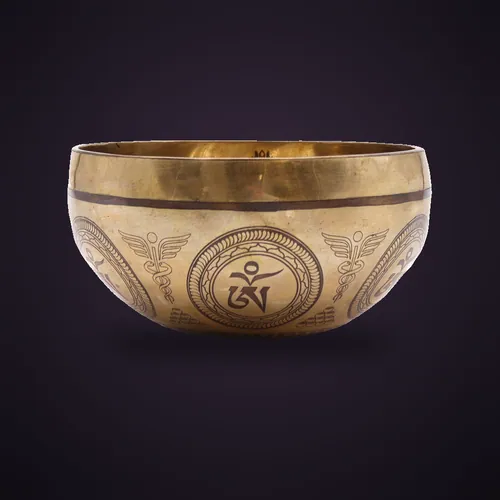 Tibetan Healing Engraved Bowl - 16cm - Bodhi Tree Buddha – Tibetan Singing Bowls from Starseed UK