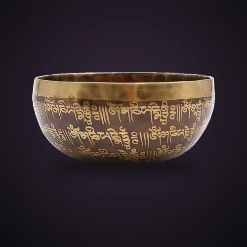 Tibetan Healing Engraved Bowl - 16cm - Mantra – Tibetan Singing Bowls from Starseed UK