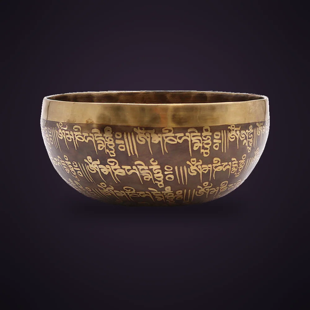 Tibetan Healing Engraved Bowl - 16cm - Mantra